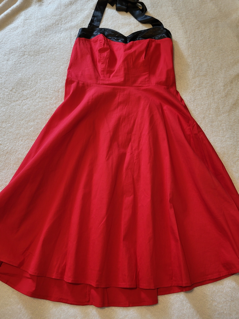 Dresstells Fit Flare Dress Rockabilly Gothic Retro Halter Top Corset Red Sz XL